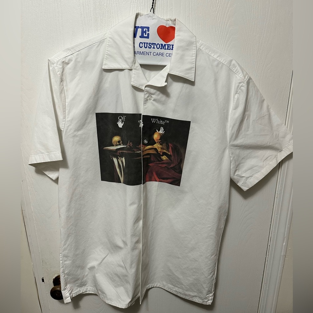 OFF-WHITE SHORT SLEEVE BUTTON DOWN